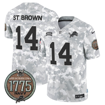 DET 2024 Salute to Service Establishment Year Patch Vapor Limited Jersey - All Stitched-DTD