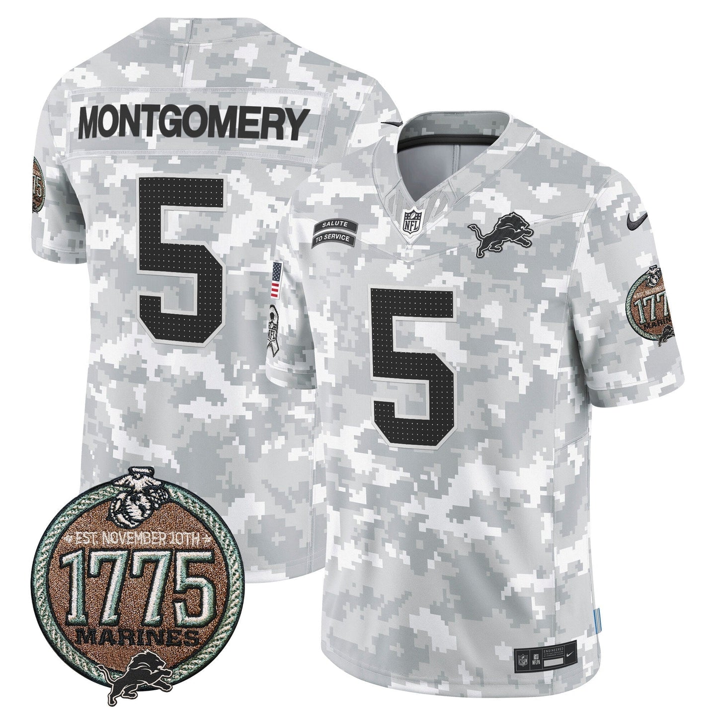 DET 2024 Salute to Service Establishment Year Patch Vapor Limited Jersey - All Stitched-DTD