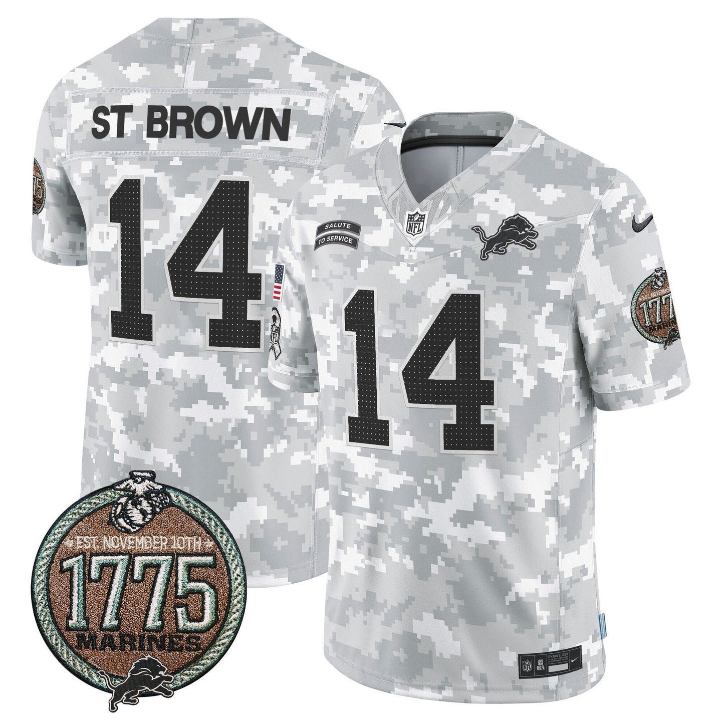 DET 2024 Salute to Service Establishment Year Patch Vapor Limited Jersey - All Stitched-DTD