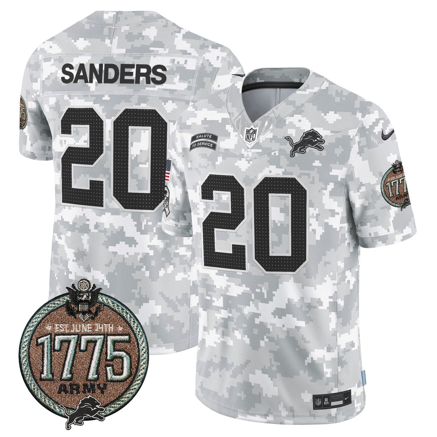 DET 2024 Salute to Service Establishment Year Patch Vapor Limited Jersey - All Stitched-DTD