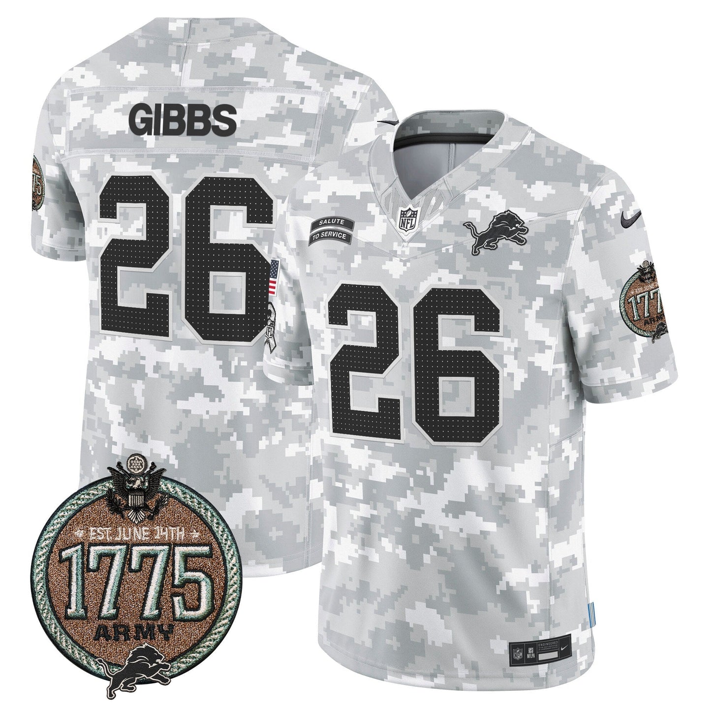 DET 2024 Salute to Service Establishment Year Patch Vapor Limited Jersey - All Stitched-DTD