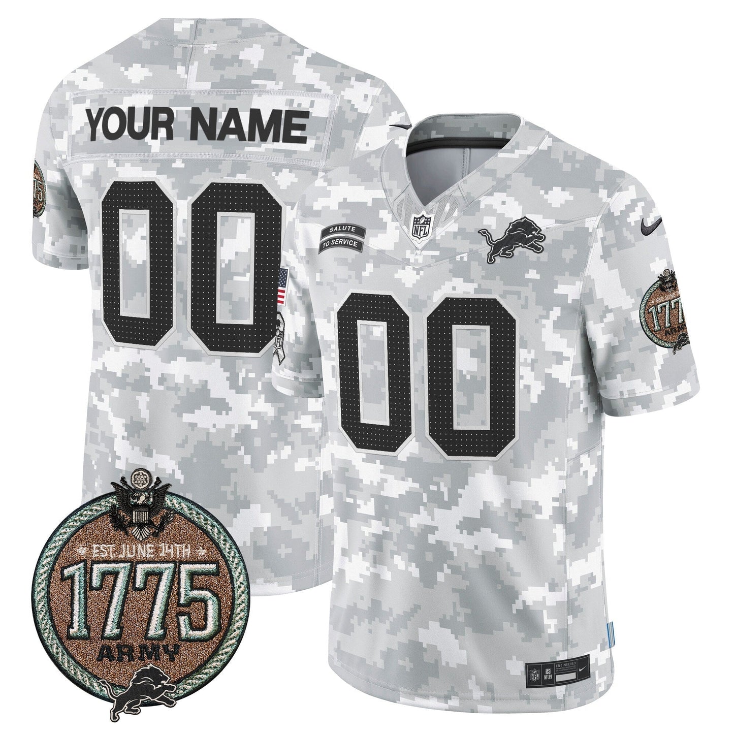 DET 2024 Salute to Service Establishment Year Patch Vapor Limited Custom Jersey - All Stitched-DTD