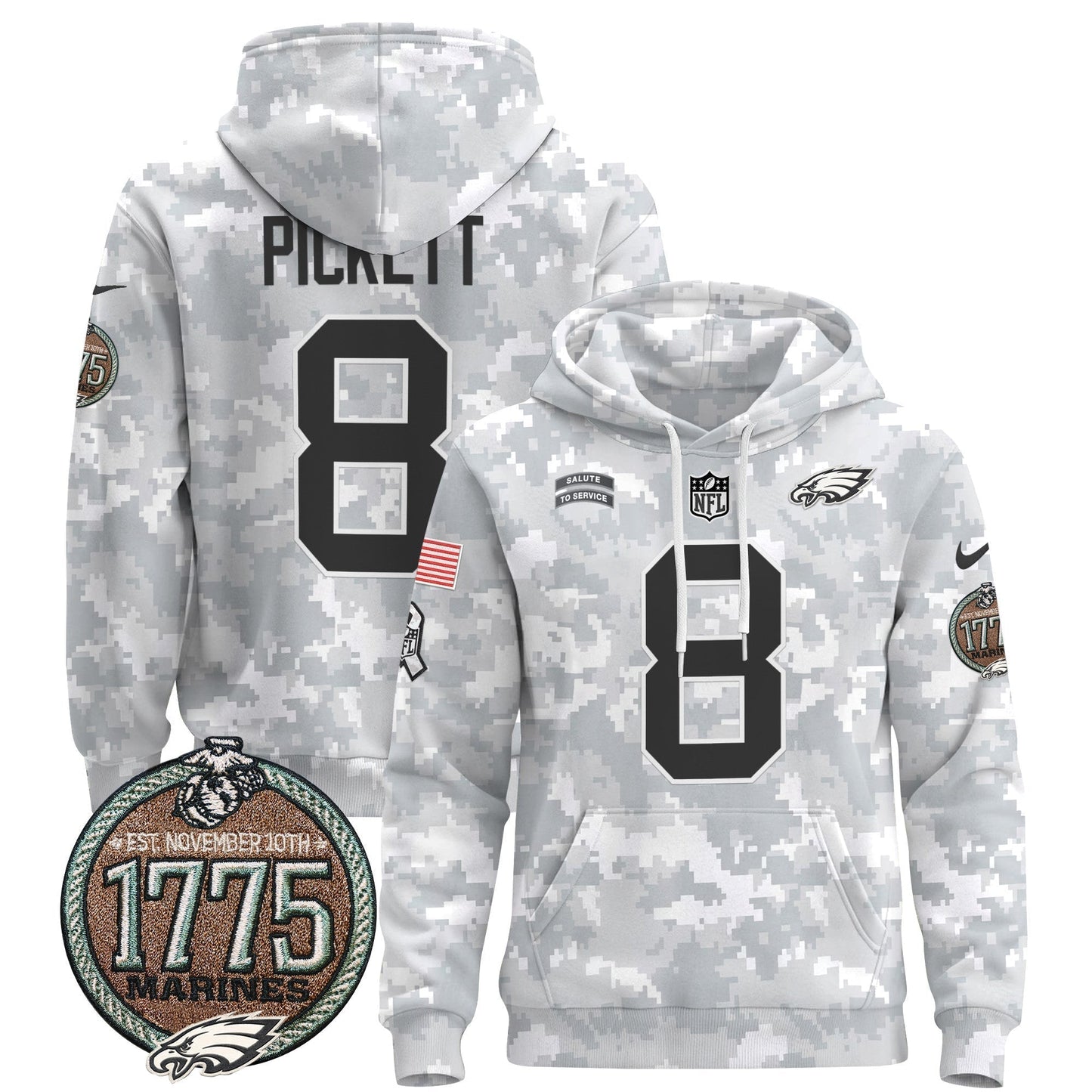 PHI 2024 Salute to Service Establishment Year Patch Pullover Hoodie-DTD