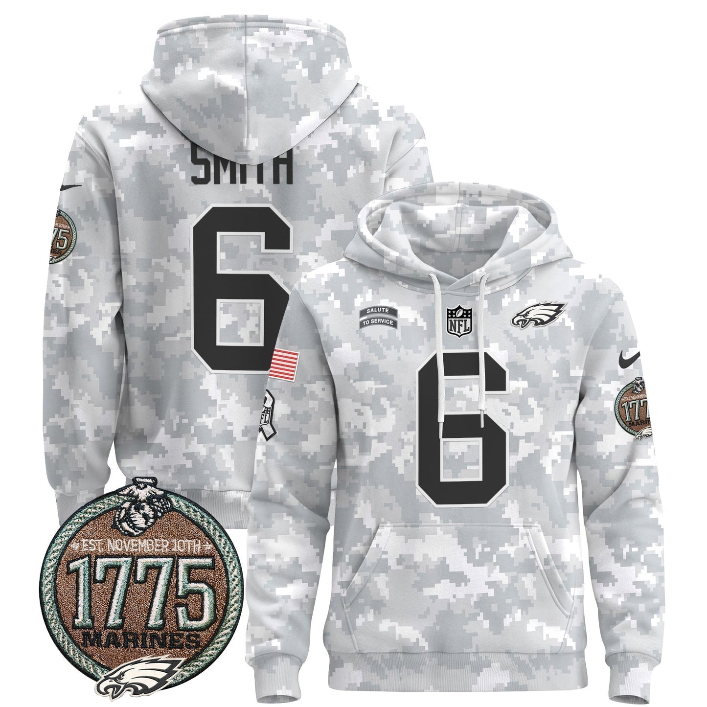 PHI 2024 Salute to Service Establishment Year Patch Pullover Hoodie-DTD