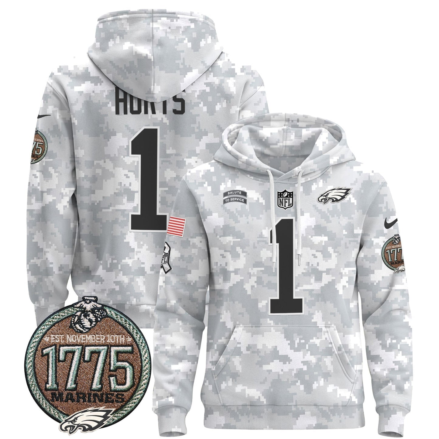 PHI 2024 Salute to Service Establishment Year Patch Pullover Hoodie-DTD