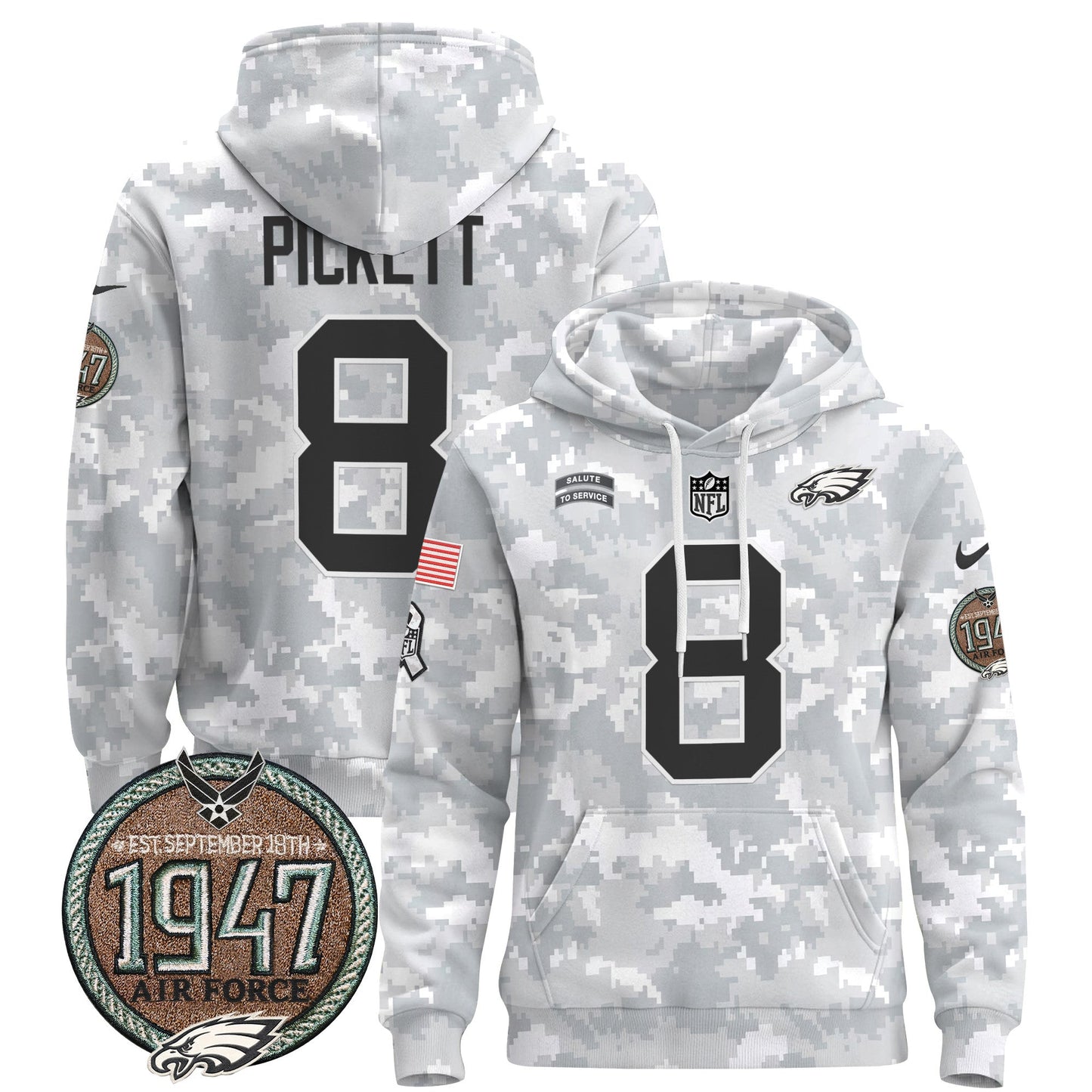 PHI 2024 Salute to Service Establishment Year Patch Pullover Hoodie-DTD