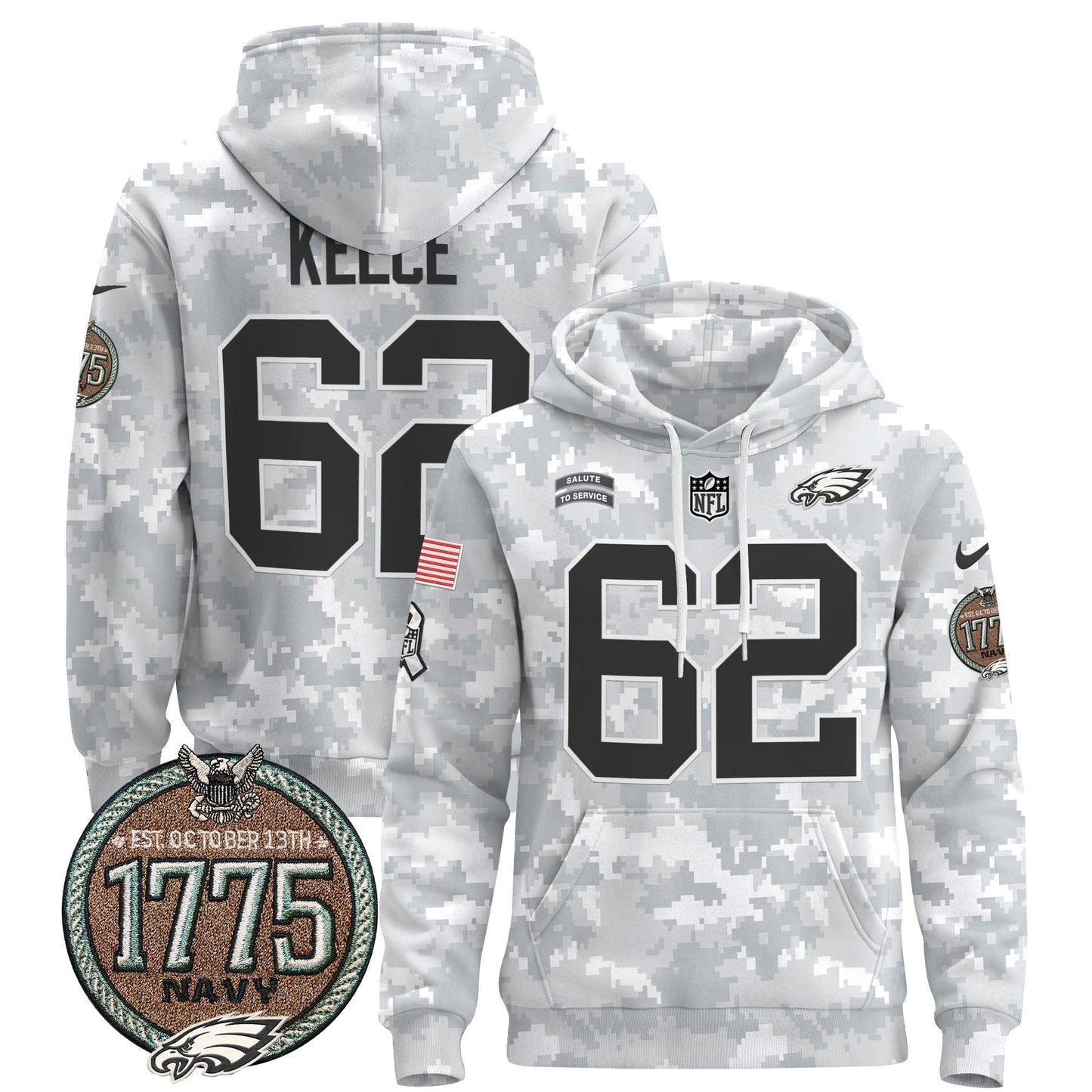 PHI 2024 Salute to Service Establishment Year Patch Pullover Hoodie-DTD
