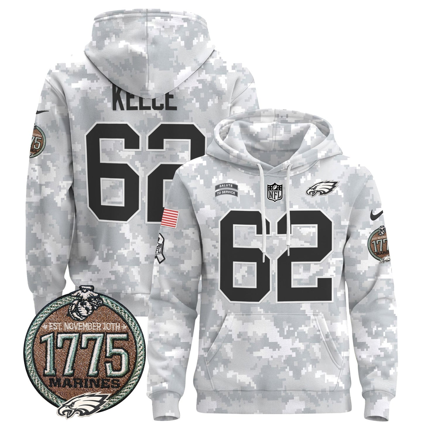 PHI 2024 Salute to Service Establishment Year Patch Pullover Hoodie-DTD