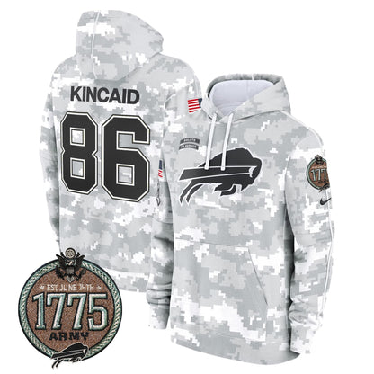 BUF 2024 Salute to Service Establishment Year Patch Fleece Pullover Hoodie-DTD