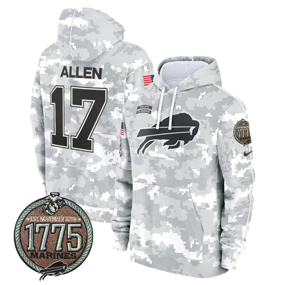BUF 2024 Salute to Service Establishment Year Patch Fleece Pullover Hoodie-DTD