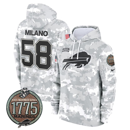 BUF 2024 Salute to Service Establishment Year Patch Fleece Pullover Hoodie-DTD