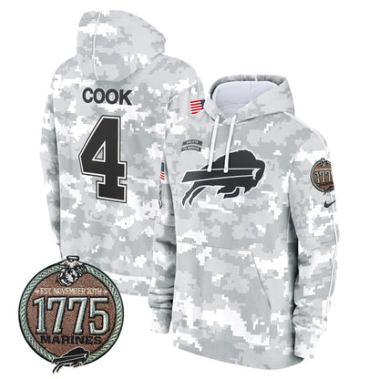 BUF 2024 Salute to Service Establishment Year Patch Fleece Pullover Hoodie-DTD