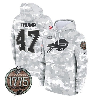 BUF 2024 Salute to Service Establishment Year Patch Fleece Pullover Hoodie-DTD