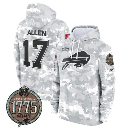 BUF 2024 Salute to Service Establishment Year Patch Fleece Pullover Hoodie-DTD