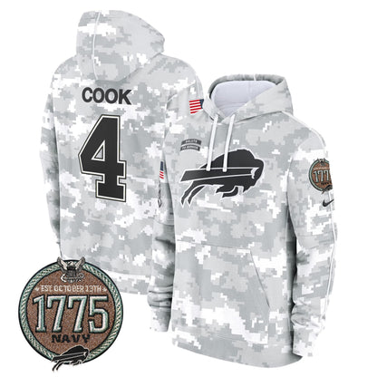 BUF 2024 Salute to Service Establishment Year Patch Fleece Pullover Hoodie-DTD