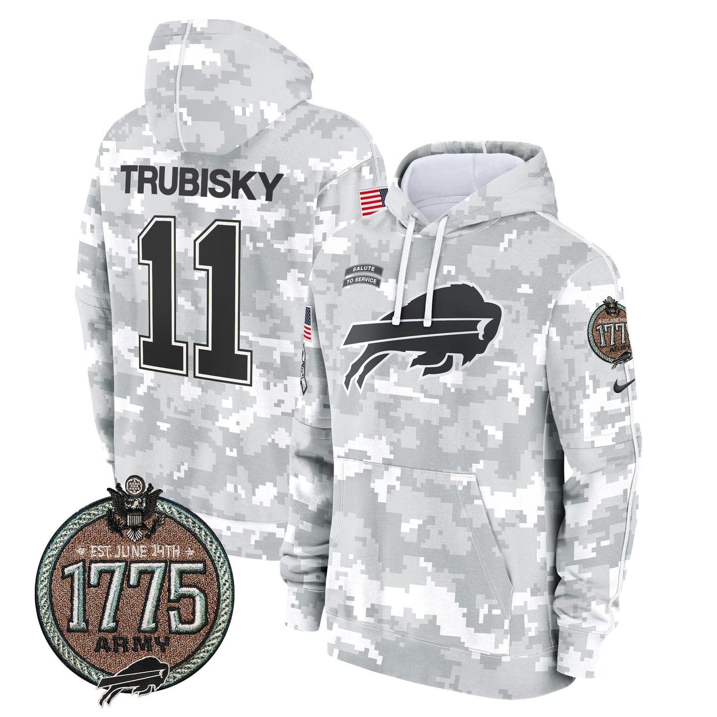 BUF 2024 Salute to Service Establishment Year Patch Fleece Pullover Hoodie-DTD