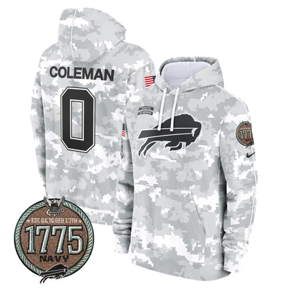 BUF 2024 Salute to Service Establishment Year Patch Fleece Pullover Hoodie-DTD