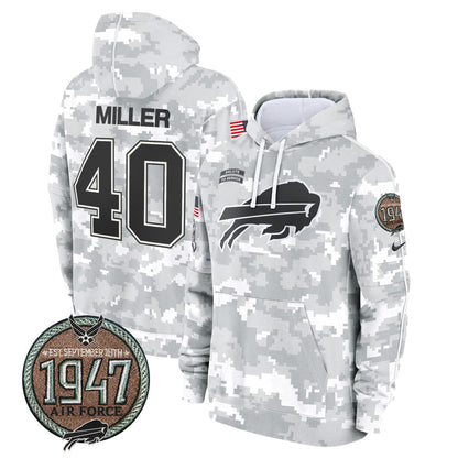 BUF 2024 Salute to Service Establishment Year Patch Fleece Pullover Hoodie-DTD