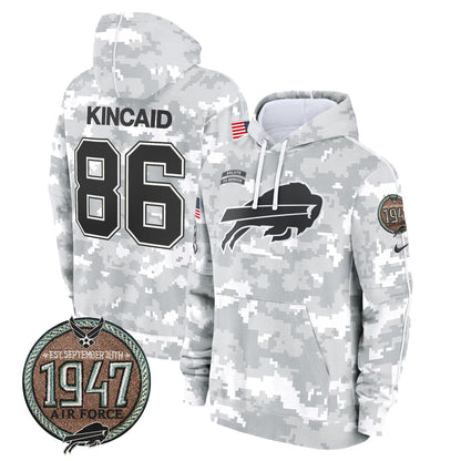 BUF 2024 Salute to Service Establishment Year Patch Fleece Pullover Hoodie-DTD