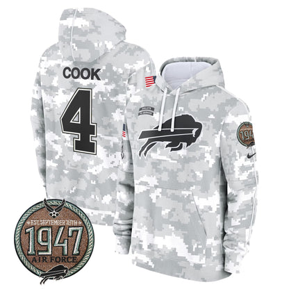 BUF 2024 Salute to Service Establishment Year Patch Fleece Pullover Hoodie-DTD