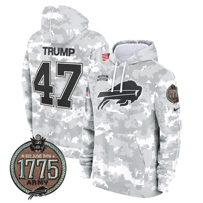 BUF 2024 Salute to Service Establishment Year Patch Fleece Pullover Hoodie-DTD