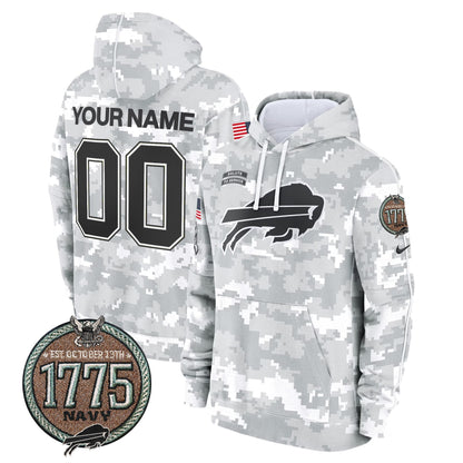 BUF 2024 Salute to Service Establishment Year Patch Custom Fleece Pullover Hoodie-DTD