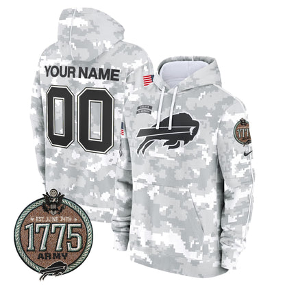 BUF 2024 Salute to Service Establishment Year Patch Custom Fleece Pullover Hoodie-DTD