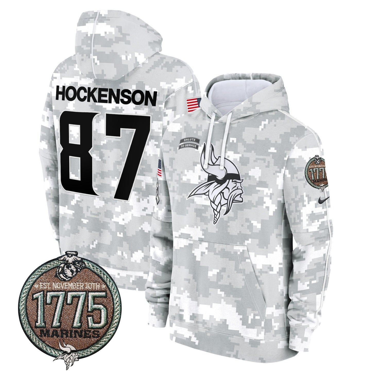 MIN 2024 Salute to Service Establishment Year Patch Fleece Pullover Hoodie-DTD