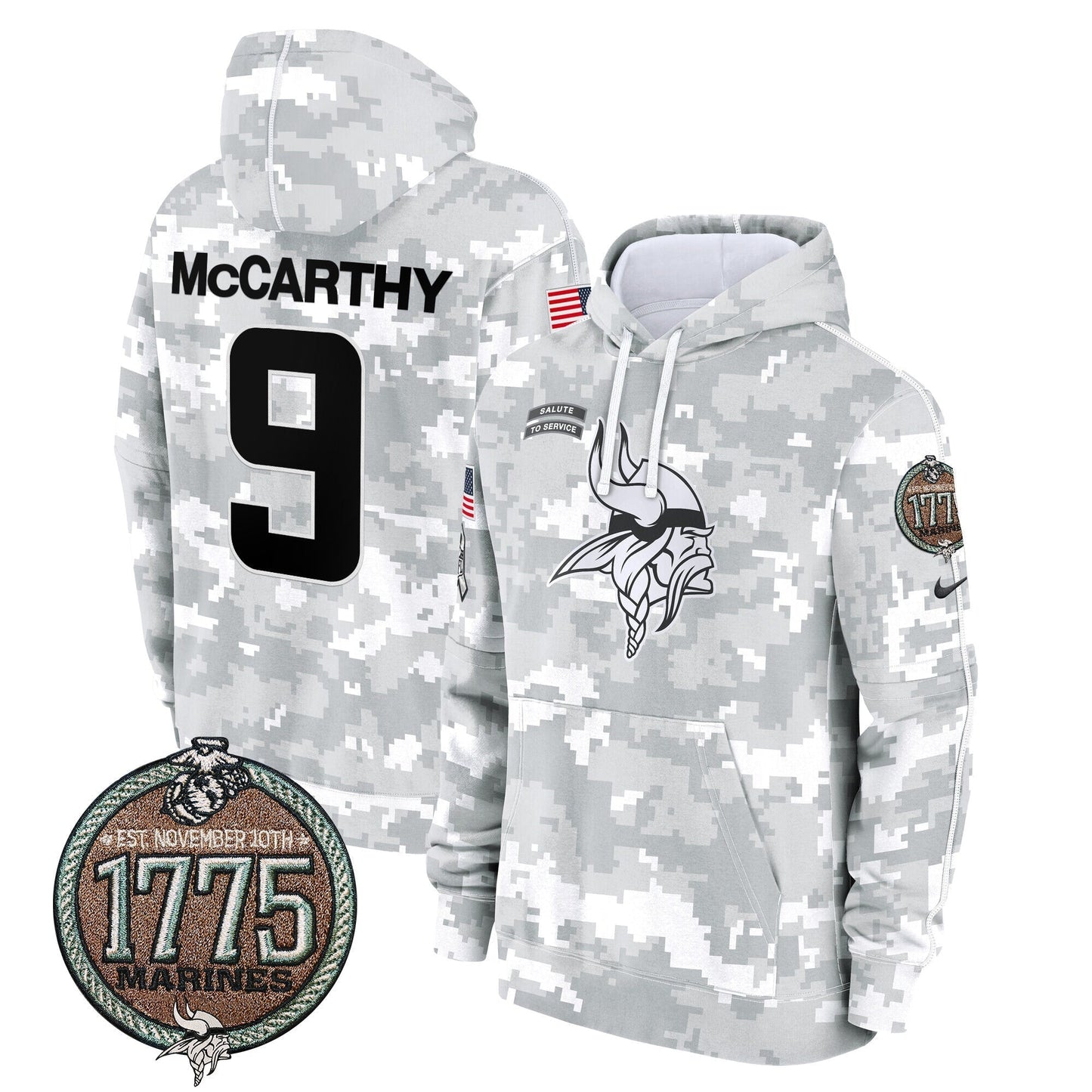 MIN 2024 Salute to Service Establishment Year Patch Fleece Pullover Hoodie-DTD