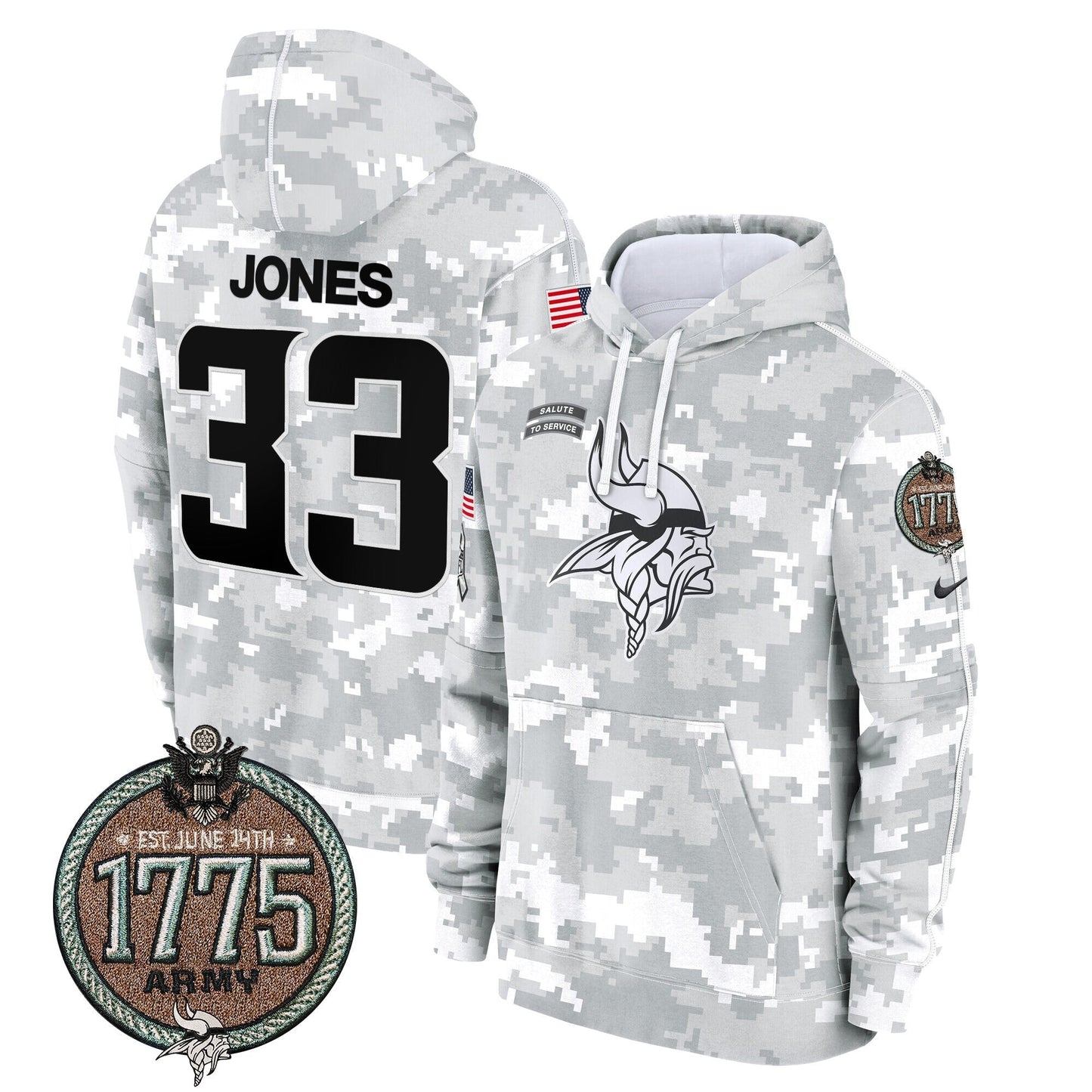MIN 2024 Salute to Service Establishment Year Patch Fleece Pullover Hoodie-DTD