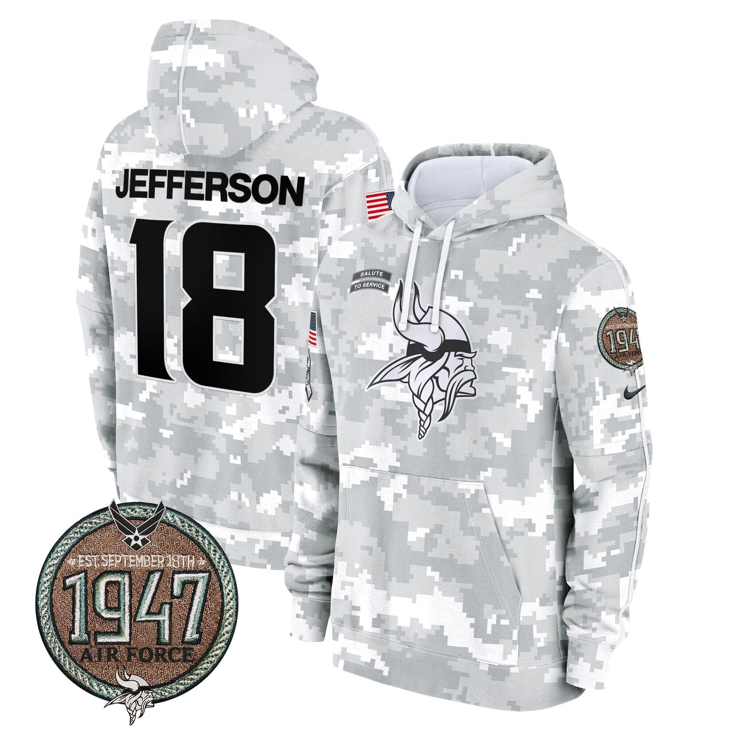 MIN 2024 Salute to Service Establishment Year Patch Fleece Pullover Hoodie-DTD