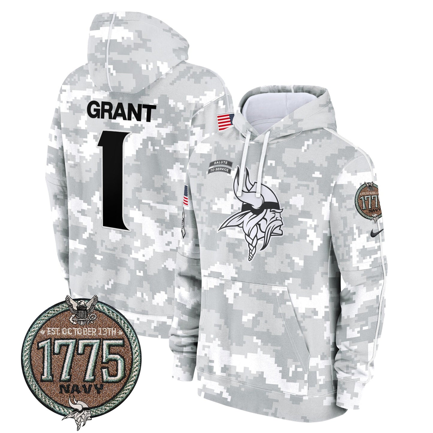 MIN 2024 Salute to Service Establishment Year Patch Fleece Pullover Hoodie-DTD