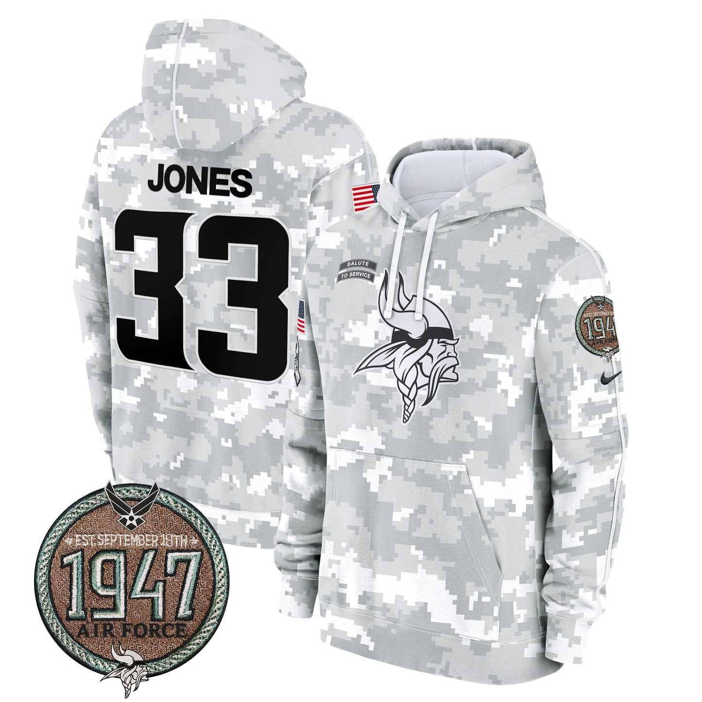 MIN 2024 Salute to Service Establishment Year Patch Fleece Pullover Hoodie-DTD