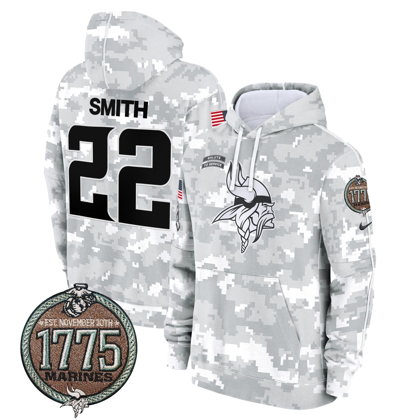MIN 2024 Salute to Service Establishment Year Patch Fleece Pullover Hoodie-DTD