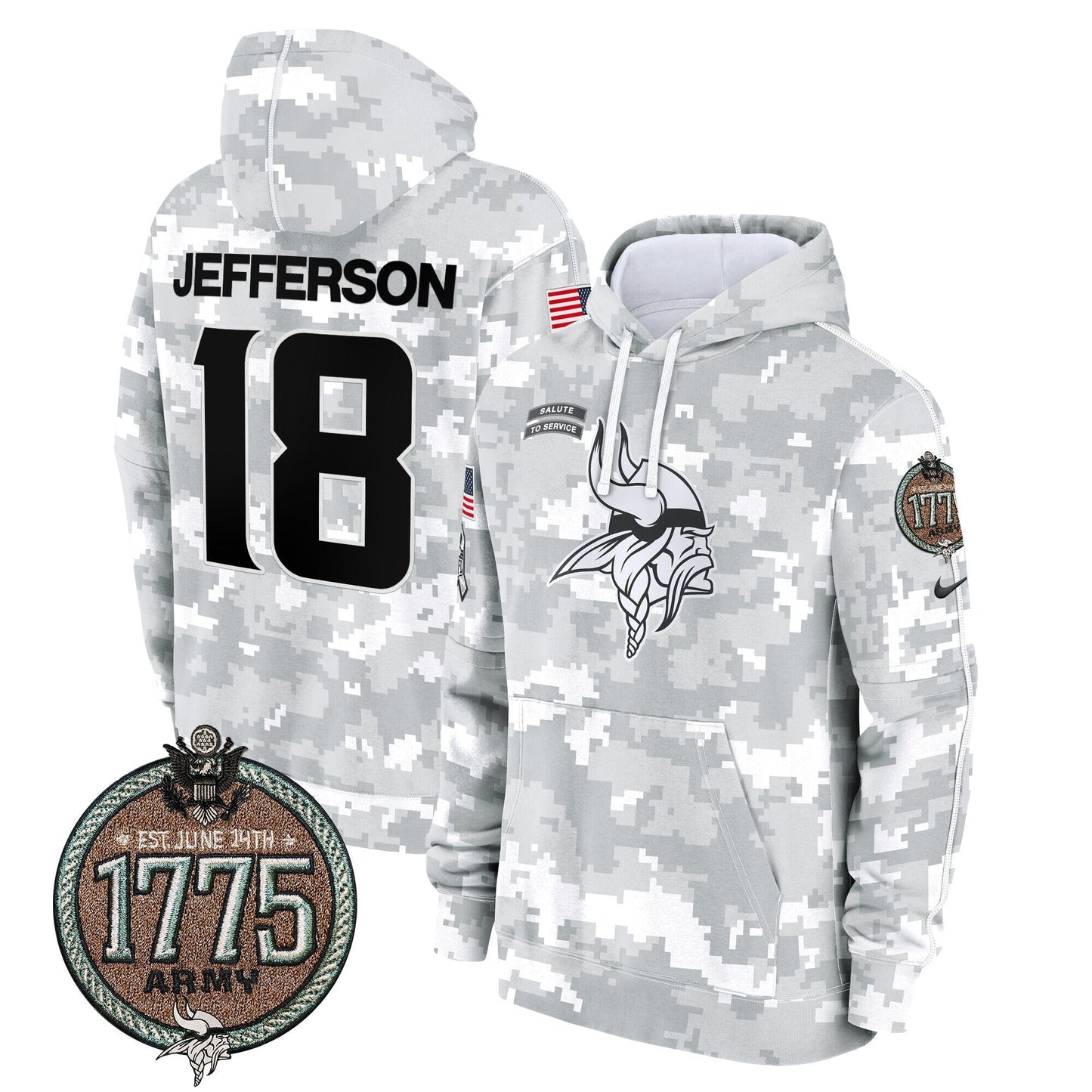 MIN 2024 Salute to Service Establishment Year Patch Fleece Pullover Hoodie-DTD
