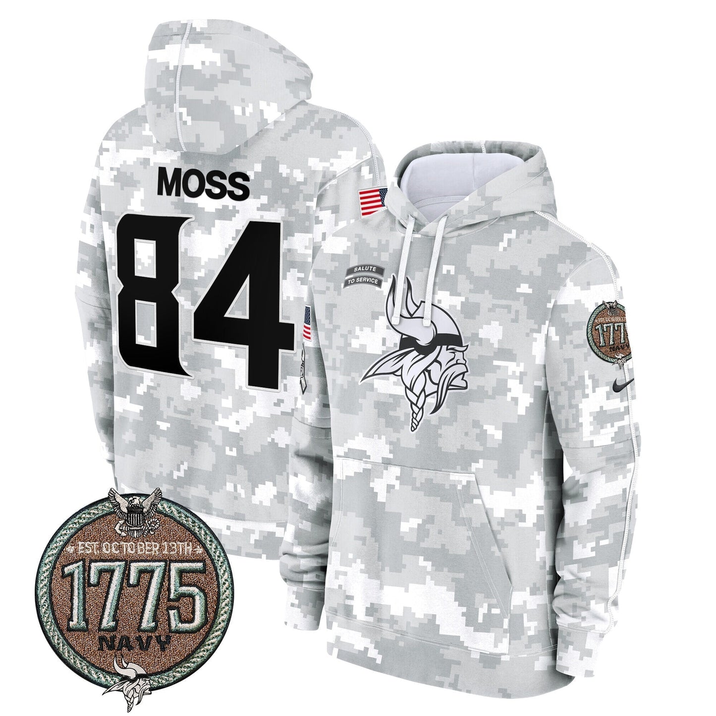 MIN 2024 Salute to Service Establishment Year Patch Fleece Pullover Hoodie-DTD
