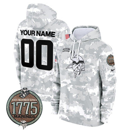 MIN 2024 Salute to Service Establishment Year Patch Custom Fleece Pullover Hoodie-DTD