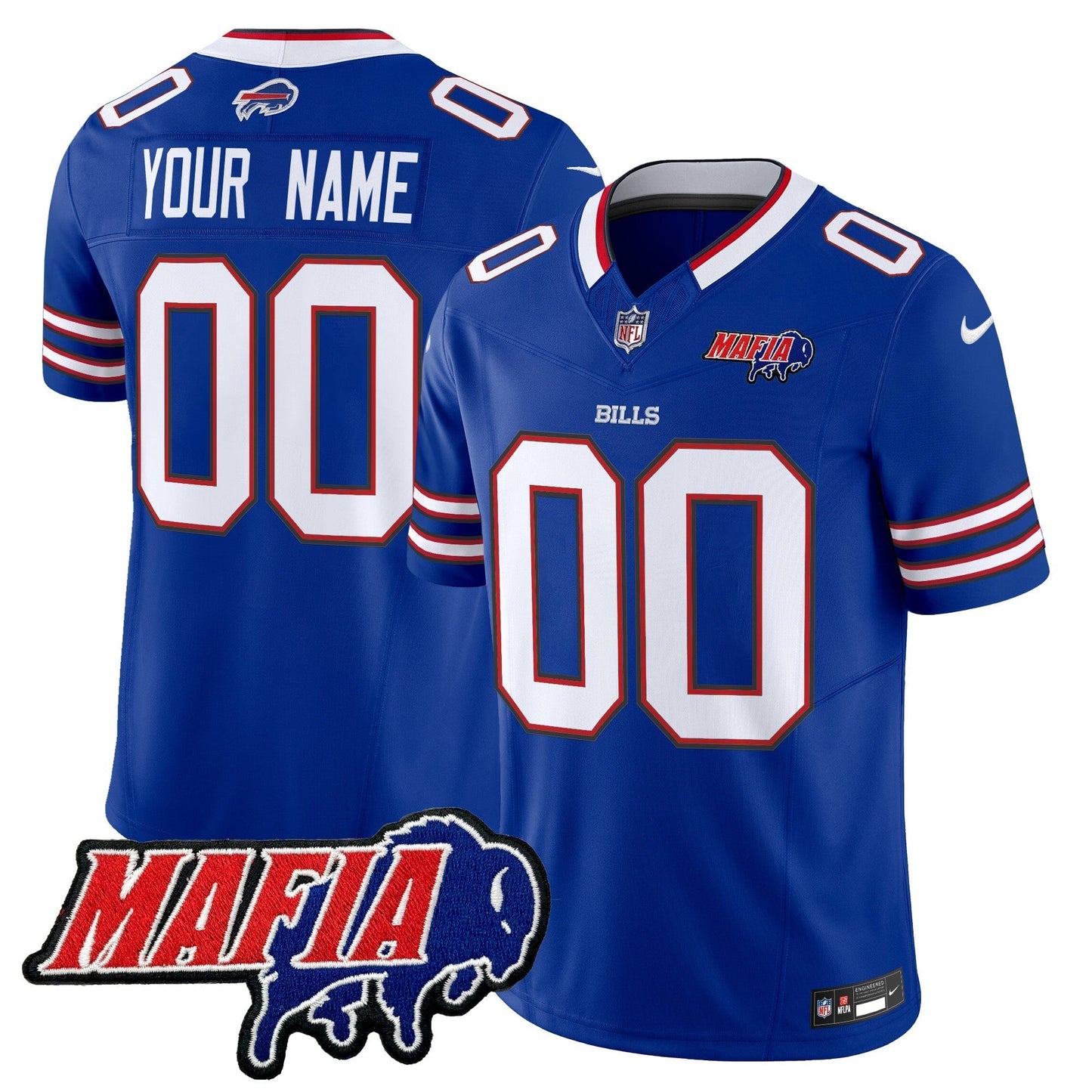 BUF 2024 Bills Mafia Patch Vapor Limited Custom Jersey - All Stitched-DTD