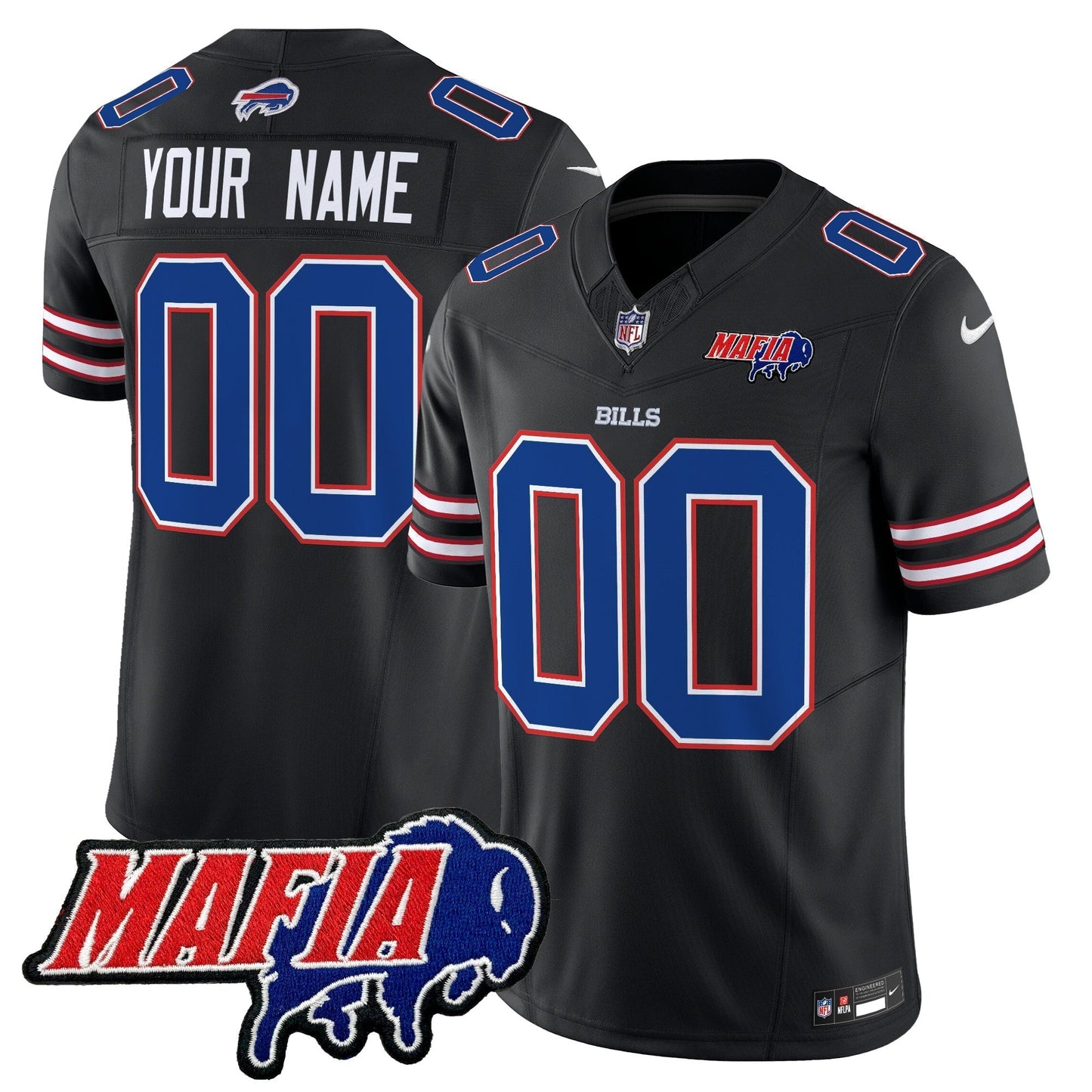 BUF 2024 Bills Mafia Patch Vapor Limited Custom Jersey - All Stitched-DTD