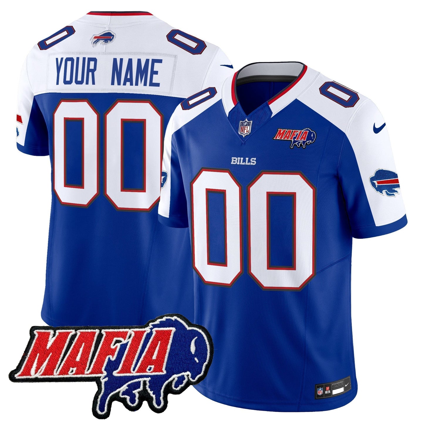 BUF 2025 Bills Mafia Patch Vapor Limited Custom Jersey - All Stitched-DTD