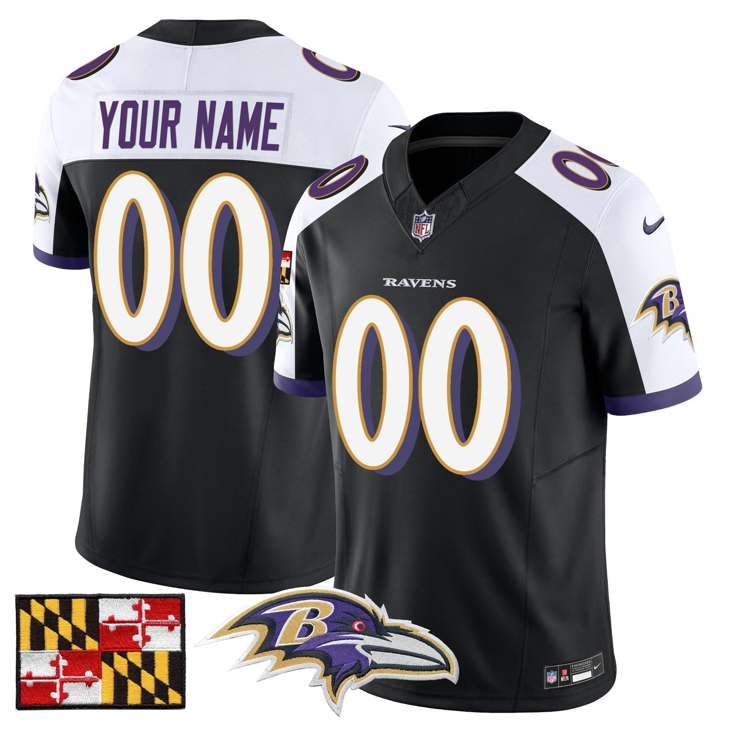 BAL 2024 Maryland Flag Vapor Limited Custom Jersey - All Stitched-DTD