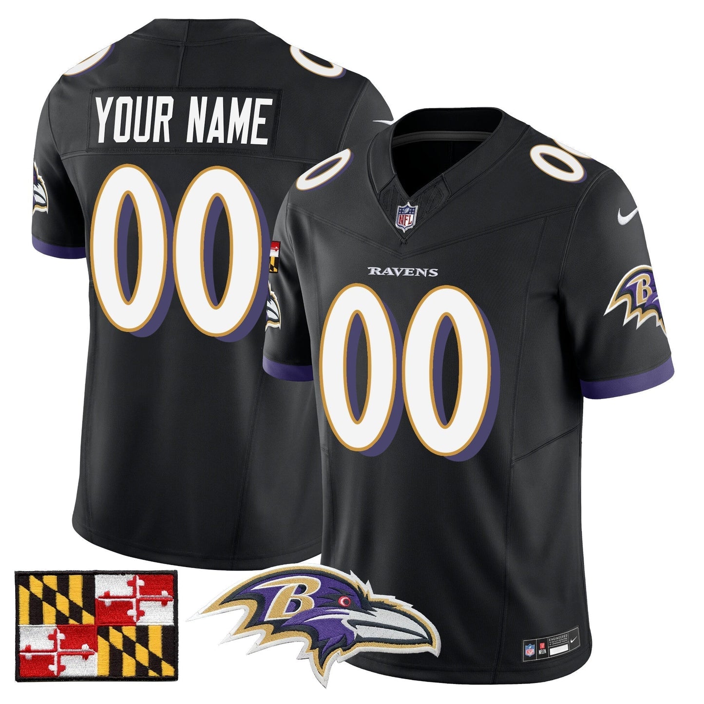 BAL 2024 Maryland Flag Vapor Limited Custom Jersey - All Stitched-DTD