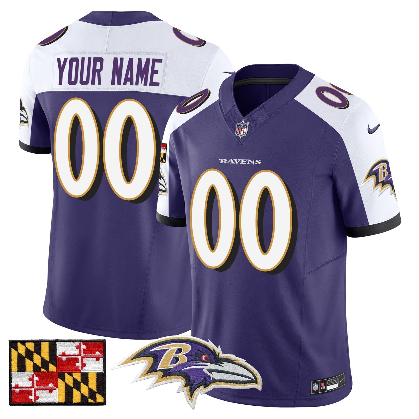 BAL 2024 Maryland Flag Vapor Limited Custom Jersey - All Stitched-DTD