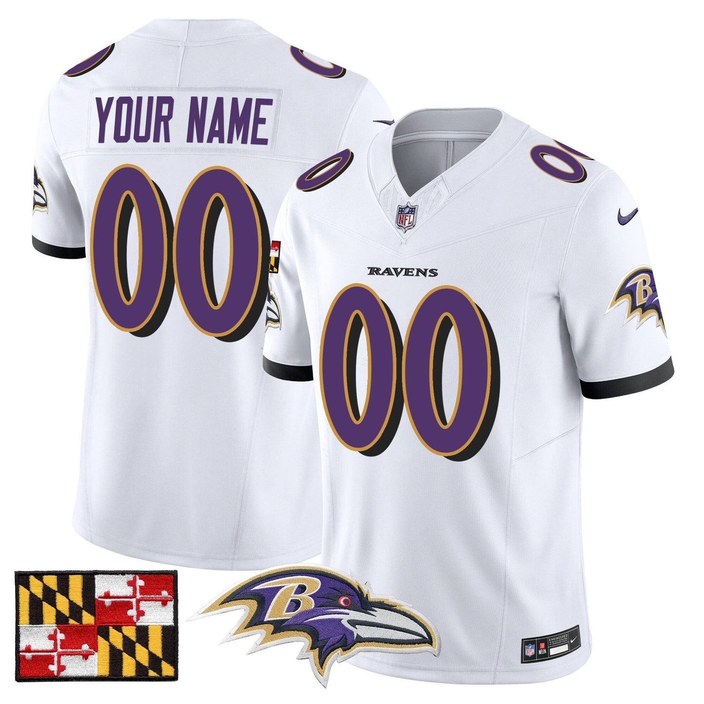 BAL 2024 Maryland Flag Vapor Limited Custom Jersey - All Stitched-DTD