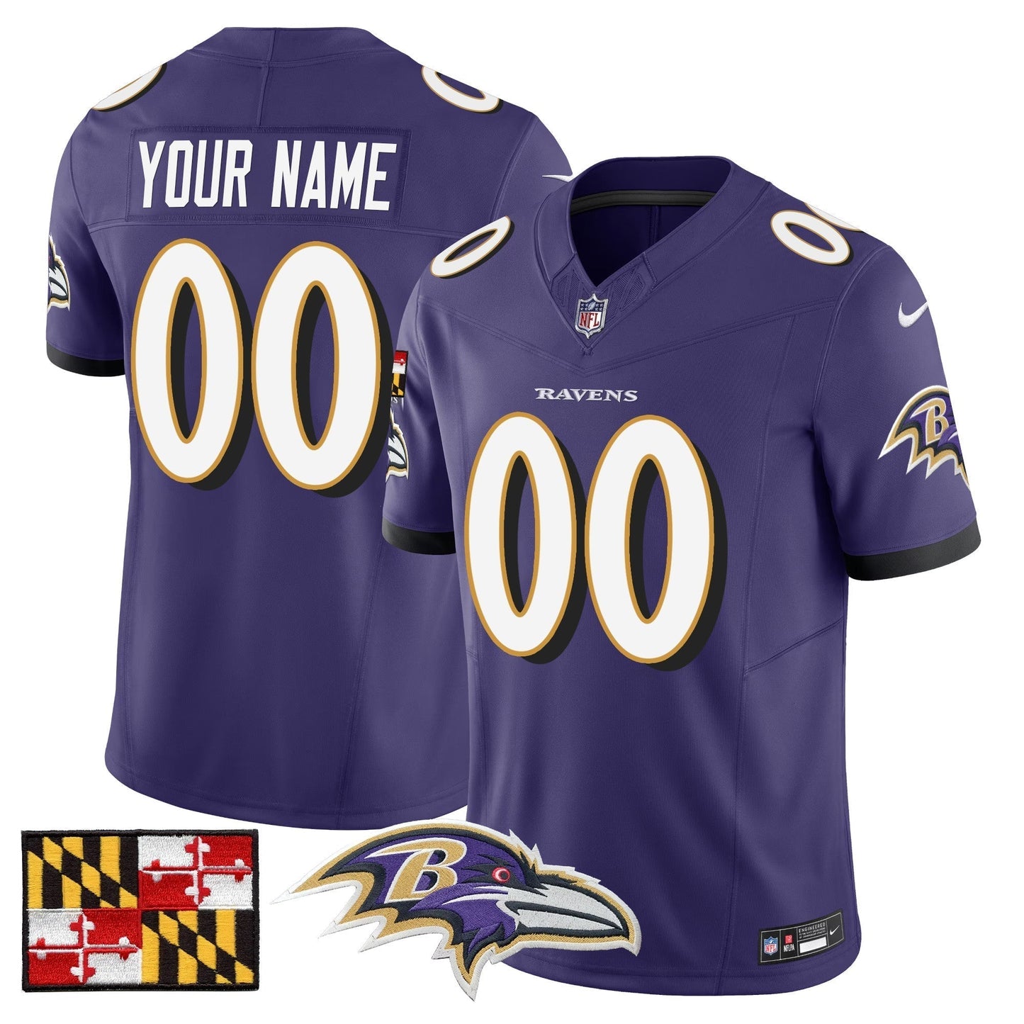 BAL 2024 Maryland Flag Vapor Limited Custom Jersey - All Stitched-DTD