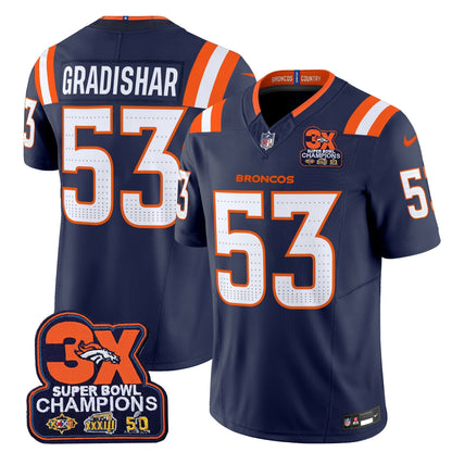 DEN 3-Time Champions Patch Vapor Limited Jersey V2 - All Stitched-DTD