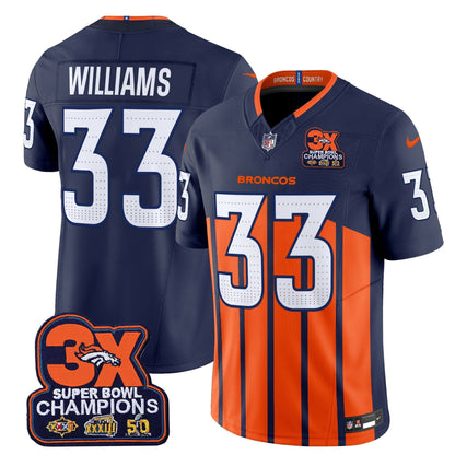 DEN 3-Time Champions Patch Vapor Limited Jersey V2 - All Stitched-DTD