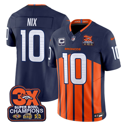 DEN 3-Time Champions Patch Vapor Limited Jersey V2 - All Stitched-DTD