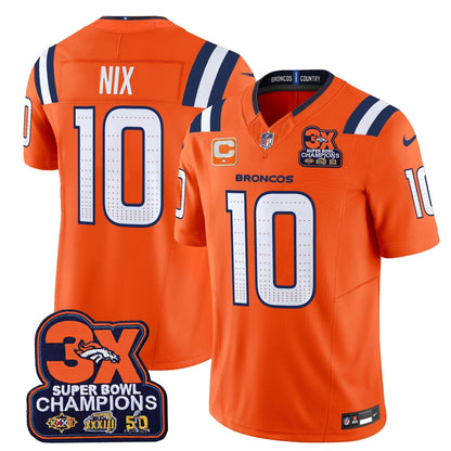 DEN 3-Time Champions Patch Vapor Limited Jersey V2 - All Stitched-DTD