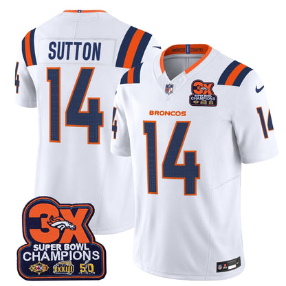 DEN 3-Time Champions Patch Vapor Limited Jersey V2 - All Stitched-DTD